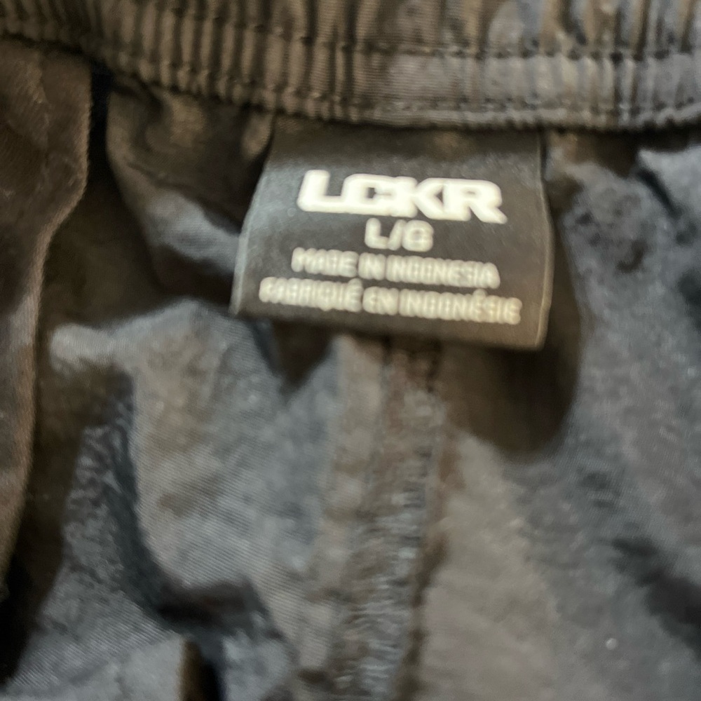LCKR Black Nylon Jogger Pants large. 38 x 30